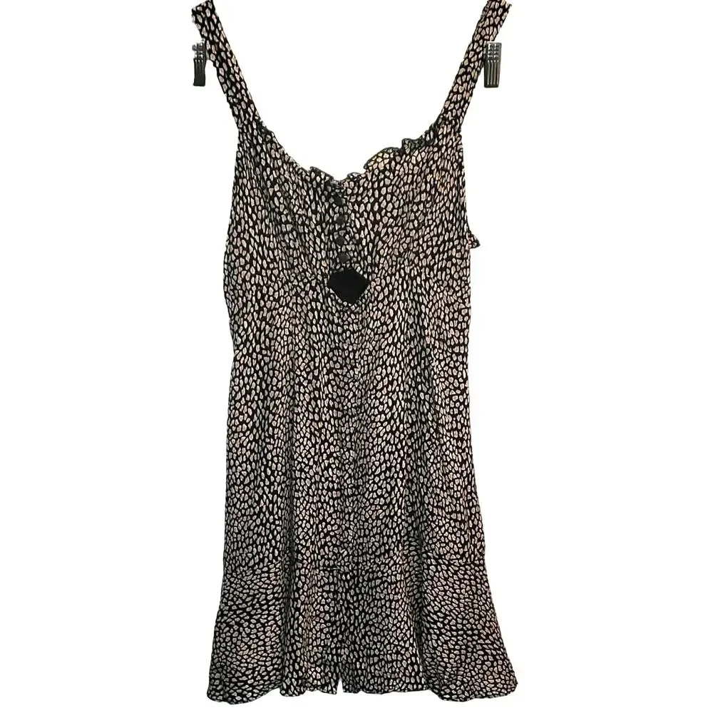 Intimately By Free People Animal Print Peekaboo Flowy Sun Boho Dress Size Medium